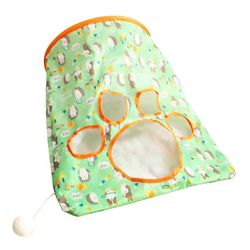 Cat Tunnel Bags for Indoor Cats, Foldable Cat Crinkle Bag with 3 White Plush Balls and 1 Mouse 5 Holes for Kitten to Hide and Catch 3 Layers Cat Toy (
