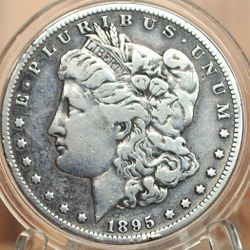 1895-S Morgan Dollar, Authentic Semi-Key Date - VF Details - 1895 S Morgan Silve