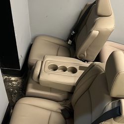 Brand New Tan Leather Bucket Seats With Middle Seat 