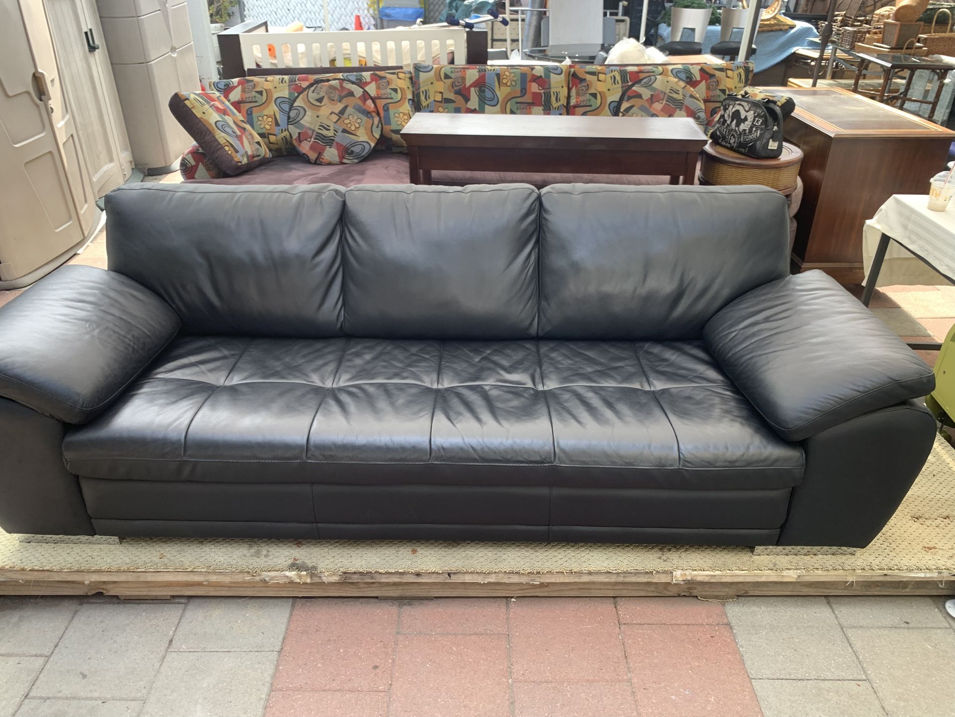 Black Leather Couch Sofa $100 OBO! {ch}