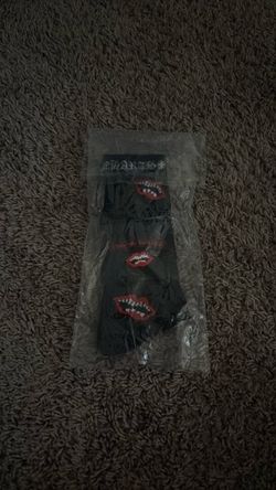 Chrome Hearts Black Socks with Lip Graphic