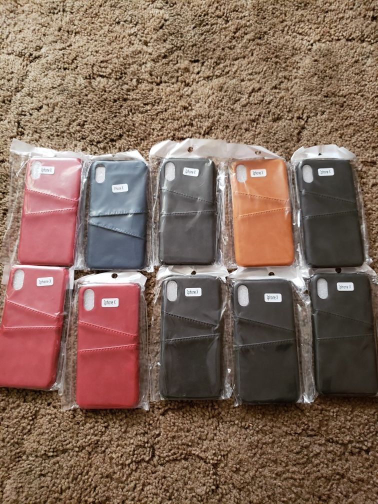 Brand New Leather Apple Iphone X cases with pockets.