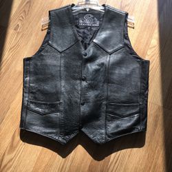LEATHER MOTORCYCLE  VEST SIZE 46 MADE BY KING