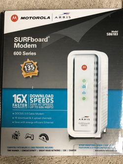 Motorola Arris SB6183 Cable Modem Used Like New With Box And Adapter