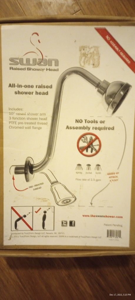 Swan Raised Shower Head