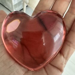 Baccarat Puffy Heart Glass Paperweight  