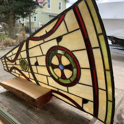 Stained Glass with Wood Stand