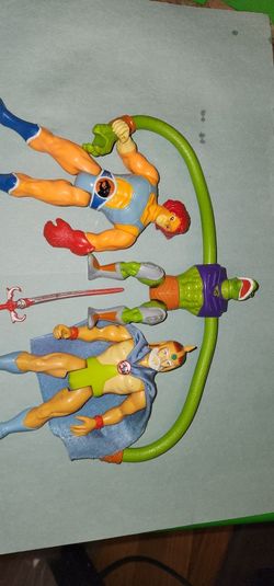 Lion-O, Jaga, Sssqueeze, And 2 Tuska Figurines From The 80's