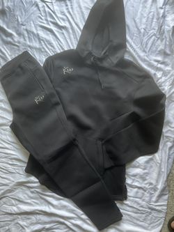 Black Drawstring Sauna Hoodie Sauna Joggers( L )