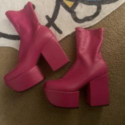 Pink Platforms Boots