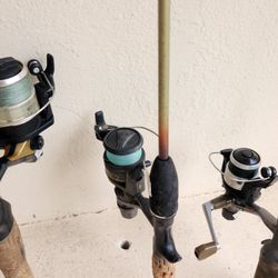 3 Fishing Rods And Reels