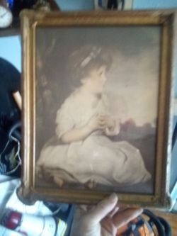 Old painting and jewelry box