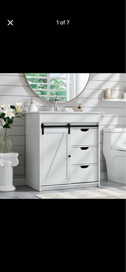 30" Farmhouse Bathroom Vanity with Sink