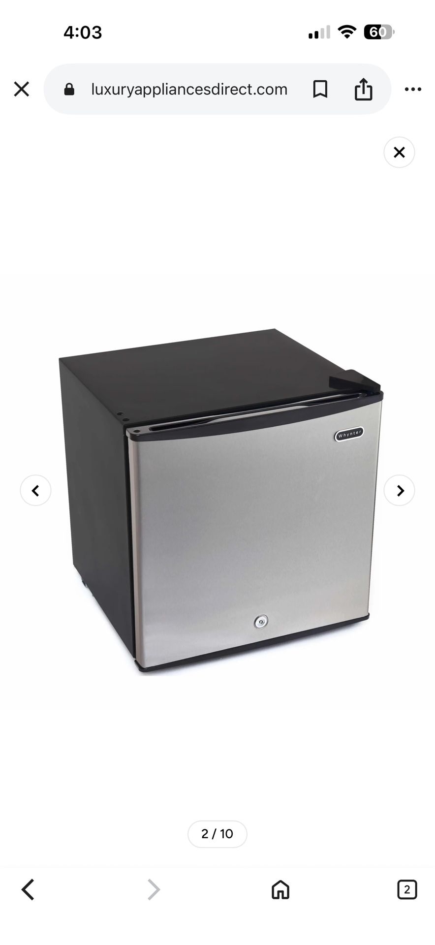 Whynter Freezer/fridge 