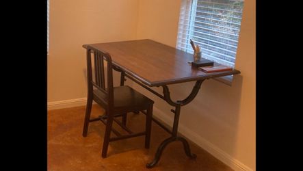 Large Solid Wood Adjustable Desk