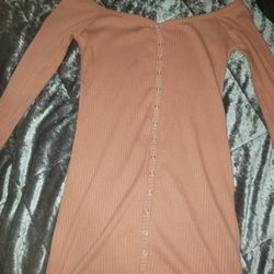 Off the shoulder Pink dress.