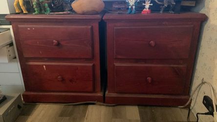 Pair of Dark Cherry Wood Dressers