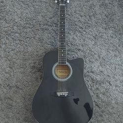 6 String Huntington EST1975 Acoustic Guitar (Black)