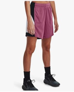 Under Armour Women's Baseline 6 Basketball Short, (669) Pace Pink/Black/Pace Pink, X-Small