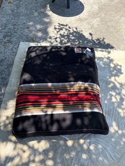 Pendleton-style striped floor cushion / pet bed
