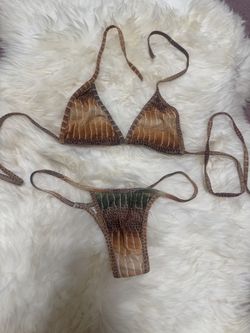 New small animal print bikini festival rave raver dance outfit lingerie swim No size tag present
