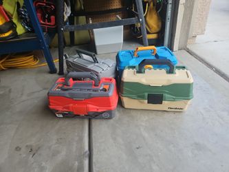 Lot of 4 Plastic Tackle Boxes