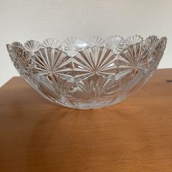 Antique Large Crystal Cut Glass Bowl