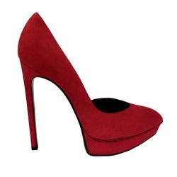 Women's YSL Saint Laurent Red Suede Janis D'Orsay Pumps Heels 39.5