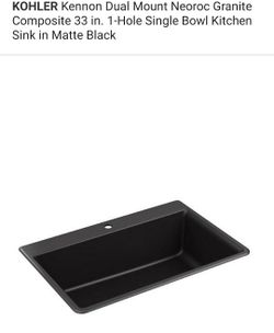 KOHLER Kennon Dual Mount Neoroc Granite Composite 33 in. 1-Hole Single Bowl Kitchen Sink in Matte Black