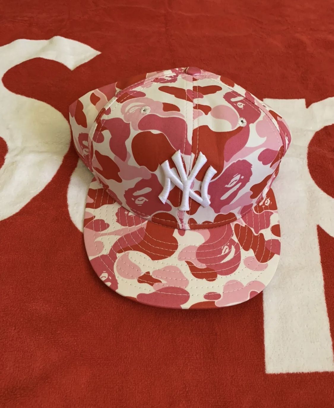 Unused Men's BAPE Cap Rare Bape F.C.R.B. Newera Triple
