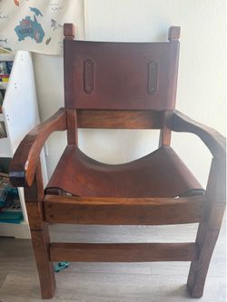 Leather/solid wood chairs