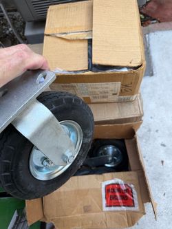 Heavy-Duty Pneumatic Caster Wheels with Flat Plate Mount