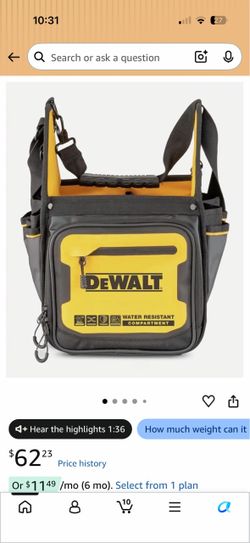 Brand New DEWALT 11” Hybrid Tool Bag / Tote – Unused & Ready for the Job Site!