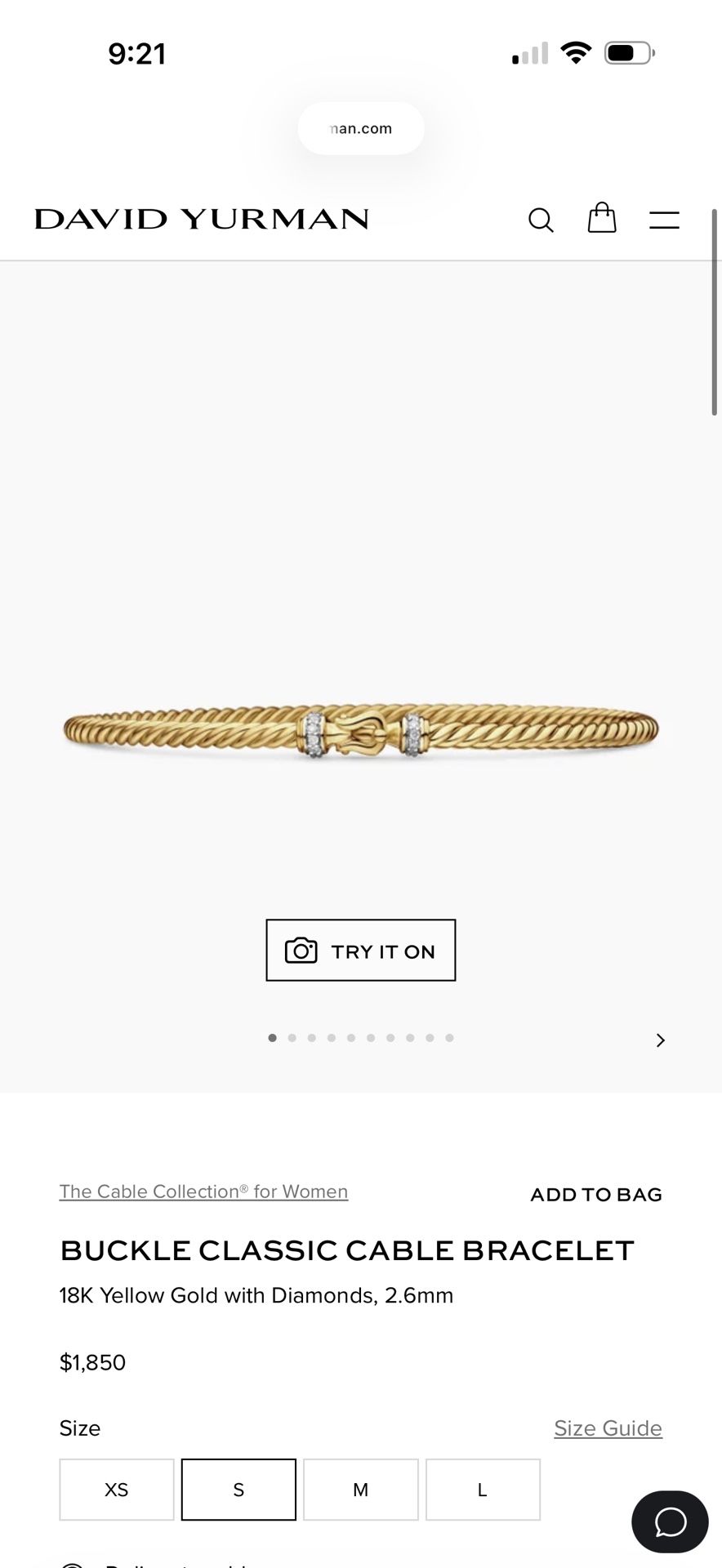 David Yurman Thin Gold Bracelet