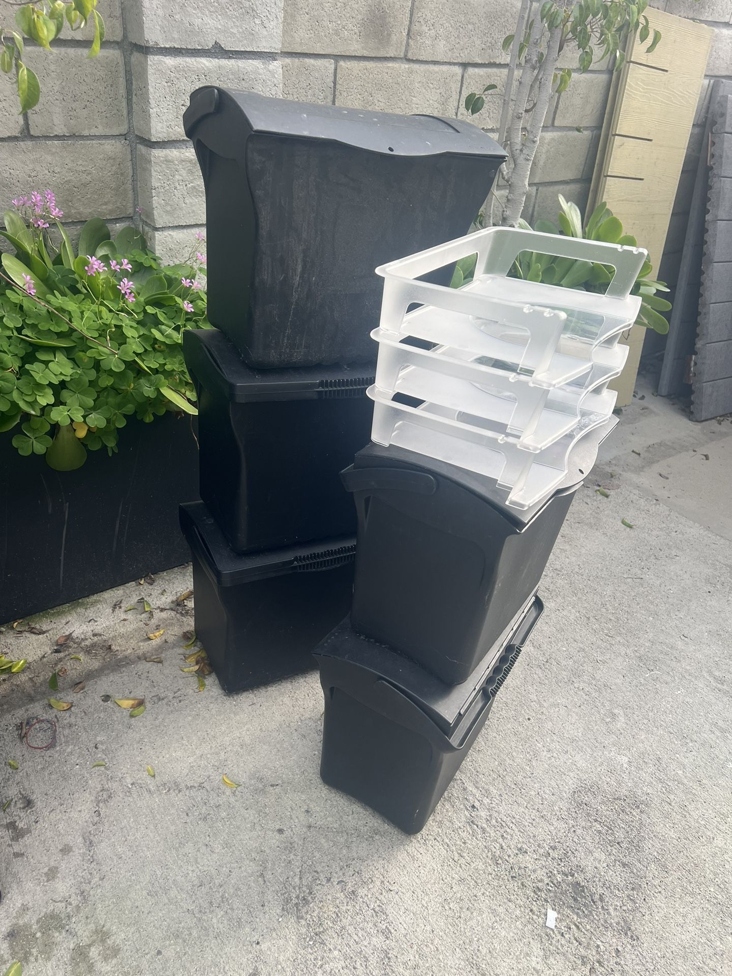 Office Depot Plastic Mobile Letter File Bins Boxes 5 Total