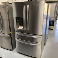 Whirlpool Stainless Steel 36” Wide French Door Refrigerator - 25 Cu. Ft.