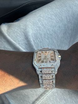 Bust Down Cartier De Santos XL 💎 2 Tone Rose Gold VS1 Clarity 1000% Authentic. Box & Papers 💎