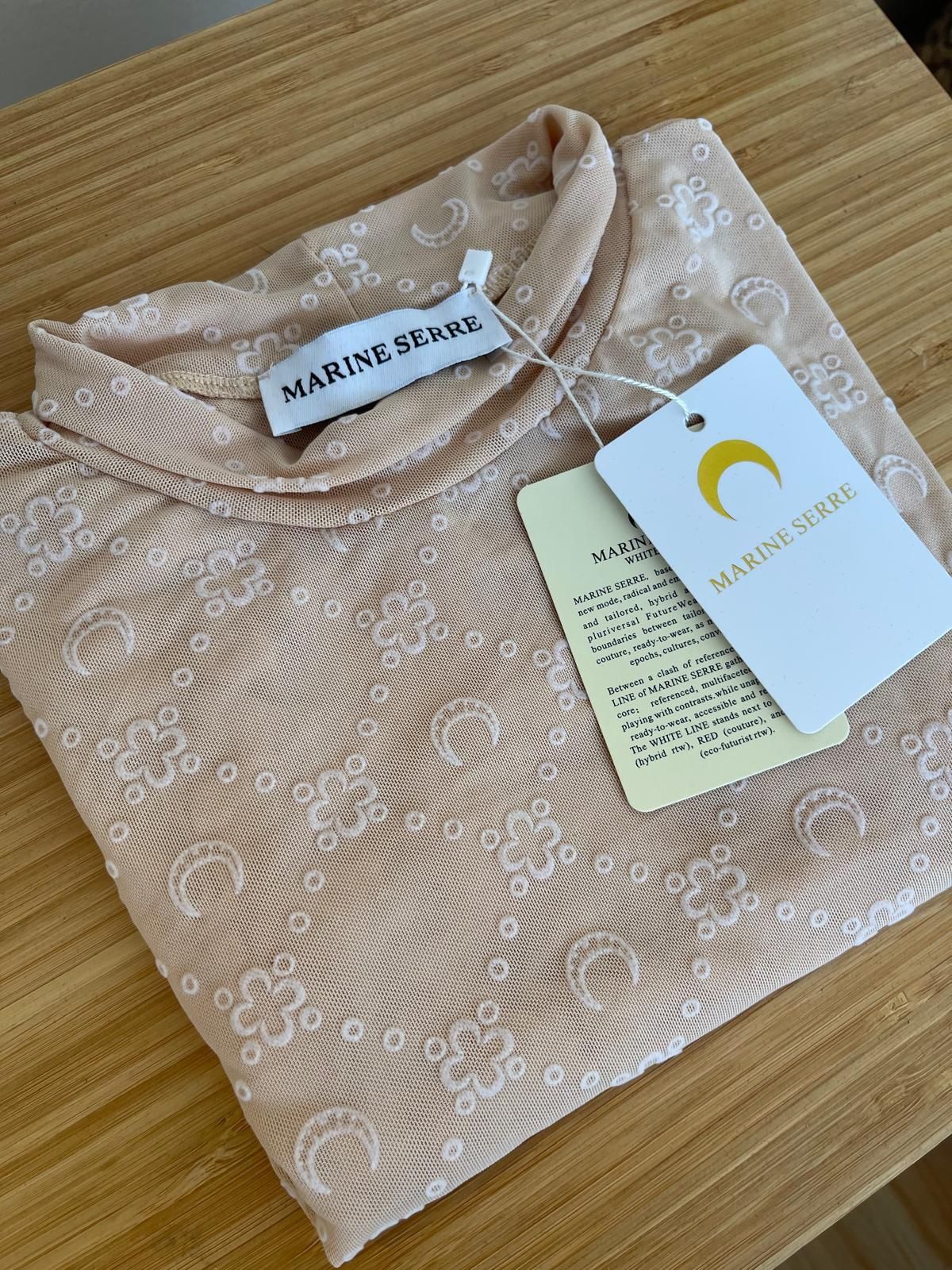 Marine Serre Tan Mesh Top