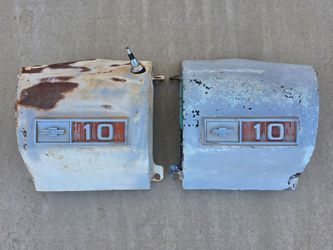 OEM 1960 to 1966 Chevrolet Pickup Truck Cowl Fender Panel & Emblems Pair