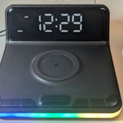 Wireless Phone Charging Alarm Clock With Night Light