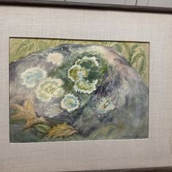 “Lydia Bush-Brown Watercolor Painting – Signed Original – Floral/Abstract Botanical – Vintage Art”