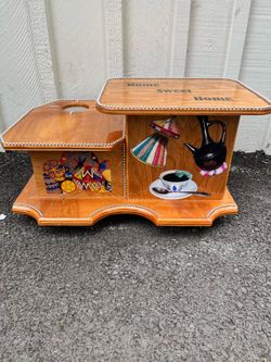 Custom Handcrafted Rolling Coffee & Tea Serving Cart – African-Inspired – Solid Wood