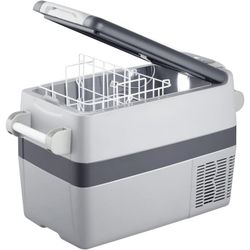 DUAL ZONE PORTABLE FREEZER 12/24V DC -110/220V AC FAST COOLING IN JUST 15 MIN. GREAT FOR CAMPING. RV. VACATION