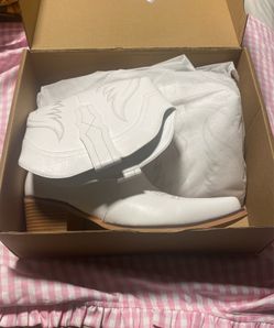 White Cowboy Boots Women's Size 8