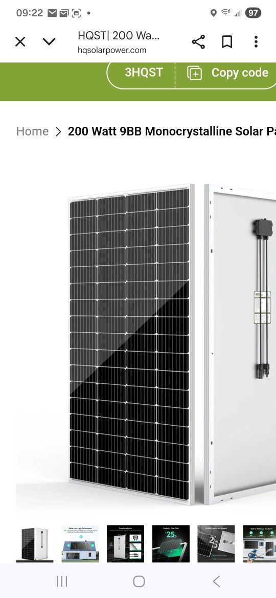 26½x59 Inches Solar Panel