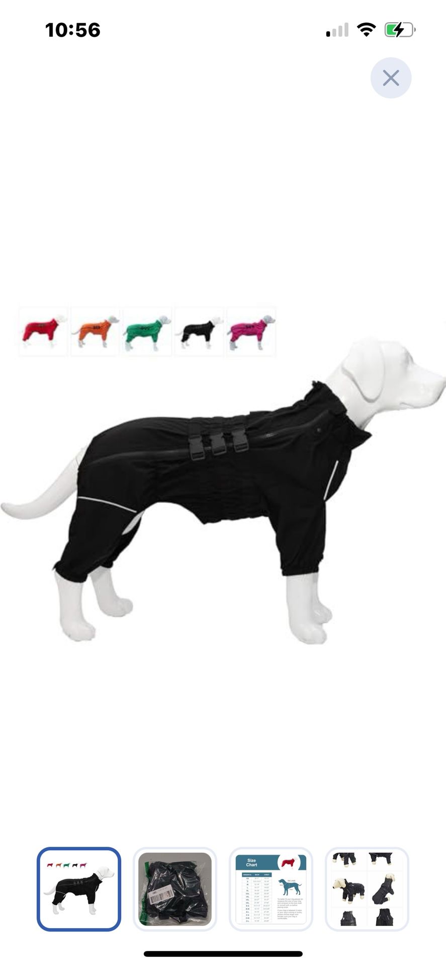 “New”Lightweight (waterproof,snowproof)Dog Jacket/raincoat (med/large)reflctive(retail$29)