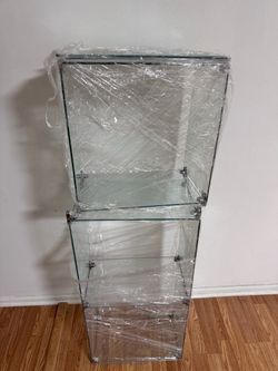 Glass Display Shelf / Tower – Modern Clear Glass