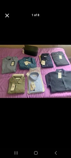 Selling several new MNG / Mango men’s shirts and sweaters, all new with tags.