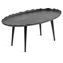 Alessia 33.5 in. Black Oval Metal Coffee Table