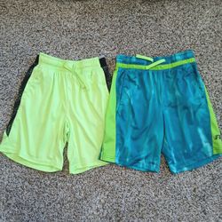 Russel Athletic Boys Shorts Size Large 10 12 Turquoise Blue Neon Green Yellow 